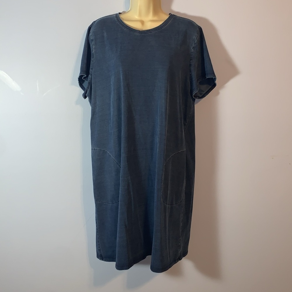 Purejill indigo short sleeve dress mini size XL petite lyocell